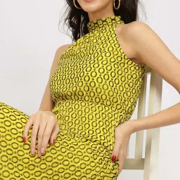 FableStreet Yellow Printed Casual dress image 5