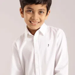 Indian Terrain Kids White Cotton Regular Fit Full Sleeves Shirt image 5