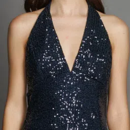 Zink London Navy Embellished Maxi Dress image 5