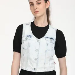 Levi's Blue Cotton Slim Fit Denim Waistcoat-picture-15