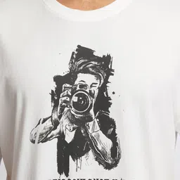 ONE SKY Men Typography Printed Raw Edge T-shirt image 2