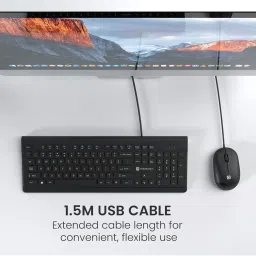 Portronics Black Wired Keyboard & Mouse Set image 5