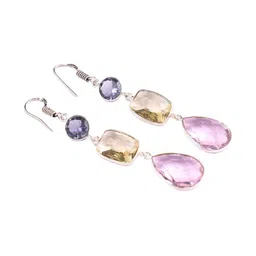 AAR Jewels Rhodium-Plated Brass Topaz Drop Earrings-picture-37