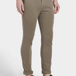 ColorPlus Men Khaki Solid Regular Fit Regular Trousers image 2