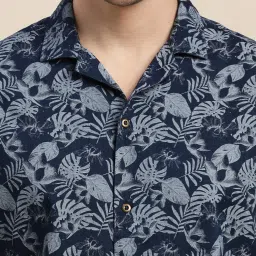 Turtle Blue Cotton Regular Fit Printed Shirt image 5
