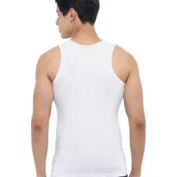 Dollar Bigboss White Cotton Regular Fit Derby Vests (Pack Of 3) image 3