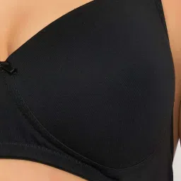 Clovia Black Cotton Regular Fit Bra image 5