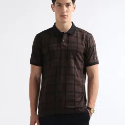 Arrow Sport Brown Cotton Regular Fit Checks Polo T-Shirt-picture-23