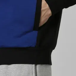 Van Heusen Black Cotton Regular Fit Colour Block Hooded Jacket image 5