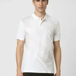 Van Heusen White Regular Fit Printed Polo T-Shirt-image-90