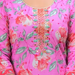 Mirasa Women Printed Regular Pure Cotton Kurta With Trousers & Dupatta image 5