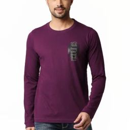 Basics Purple Muscle Fit Printed T-Shirt-picture-15