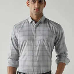 Reid & Taylor Blue Cotton Slim Fit Checks Shirt-picture-26