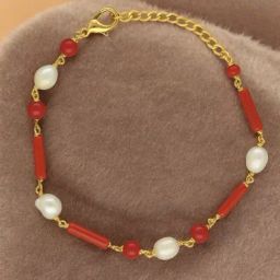 Sri Jagdamba Pearls The Eldric White Pearl Charms Bracelets-picture-35