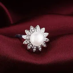 GIVA 925 Silver Pearly Bloom Ring for Women & Girls-image-28