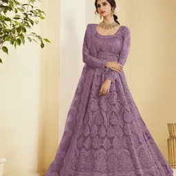 APNISHA Women Embroidered Net Fit & Flare Maxi Dress-picture-12