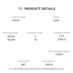 LUNA Women Lab Grown Diamond Studded Studs I 14 Kt image 2