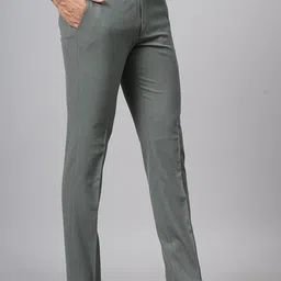JB STUDIO Men Checked Slim Fit Formal Trousers image 2