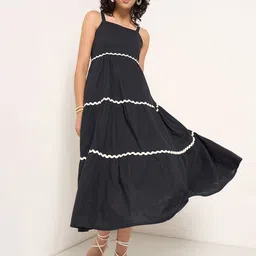 AKKRITI BY PANTALOONS Women Empire Square Neck Midi Dress-image-93