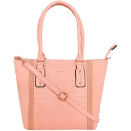 Elle Peach & Brown Textured Shoulder Handbag-picture-37