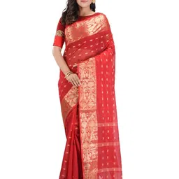 RAJ SAREE HOUSE Woven Design Pure Cotton Jamdani Saree-image-83