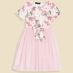 Allen Solly Junior Girls Floral Printed Pure Cotton Fit & Flare Dress-image-98