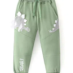 Babyhug Cotton Looper Knit Text Print & Dino Appliqued Lounge Pant - Green-picture-20