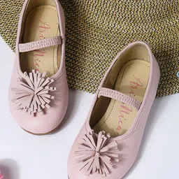Aria+Nica Flower Detailed Party Wear Ballerinas - Pink-picture-21