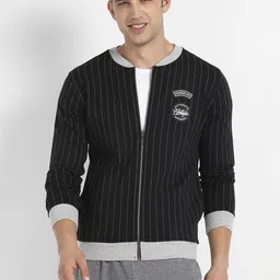 Campus Sutra Men Striped Lightweight Bomber Jacket image 3