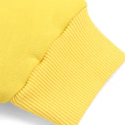 UCB Knit Full Sleeves Hooded Sweatjacket With Color Block Design - Yellow image 5