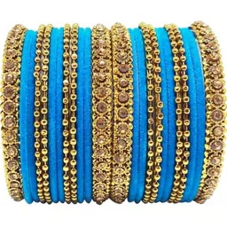 Instyle Forever Set Of 24 Lavender Glass Artificial Stones & Beads Bangle-picture-47