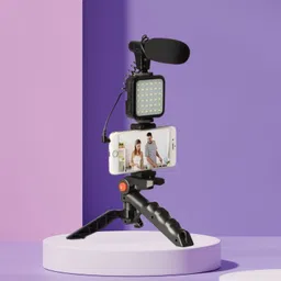 SACRO Video Kit with(Tripod) LED Lights & Wireless Microphone For Vlogging/YouTubeQ460 Tripod-picture-22