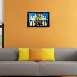 eCraftIndia Blue & Green Radha Krishna UV Wall Art-picture-15