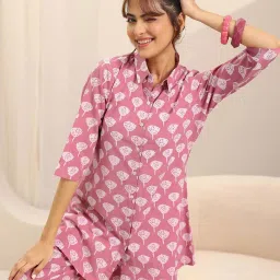 Libas Pink Printed Pyjamas Set image 5