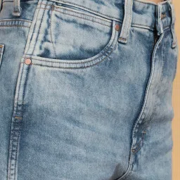 Wrangler Light Blue Straight Fit High Rise Jeans image 5