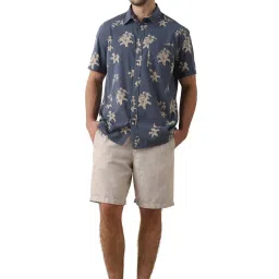 SELECTED HOMME Blue Regular Fit Printed Cotton Shirt image 5