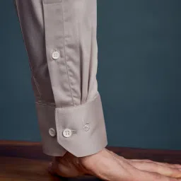 Louis Stitch Grey Cotton Slim Fit Shirt image 5