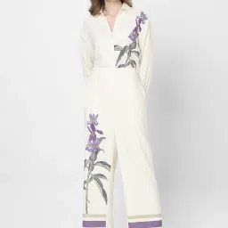 Vero Moda Off White Printed High Rise Pants image 5