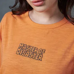 Bewakoof Orange Graphic Print Oversized T-Shirt image 5