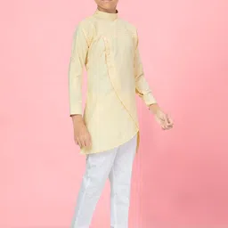 BAESD Boys Regular Pure Cotton Kurta with Trousers image 3