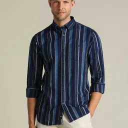 Dockers Navy Cotton Straight Fit Striped Shirt-picture-26