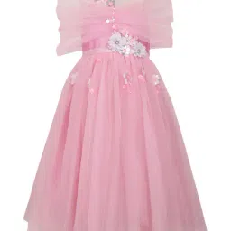 A Little Fable Kids Pink Applique Gown-picture-39