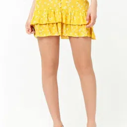 Forever 21 Yellow Printed Skirt-picture-31