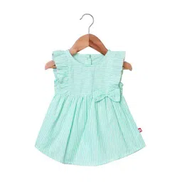 Nino Bambino Kids Green Striped Dress-image-71