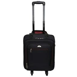 Kara Black 4 Wheels Medium Soft Cabin Trolley - 34 cm-picture-29