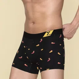 XYXX Gin Blue & Surfer Black Cotton Regular Fit Printed Trunks - Pack Of 2 image 5