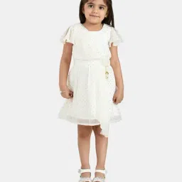 Peppermint Kids White Flared Fit Dress-image-98