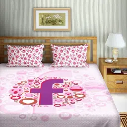 BELLA CASA Mysterious Printed Multicolor 150 TC Cotton King Bedsheet with 2 Pillow Covers-picture-13