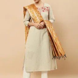 Soch Yellow Cotton Woven Pattern Dupatta-picture-20