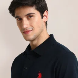 U.S. Polo Assn. Black Cotton Slim Fit Polo T-Shirt image 5